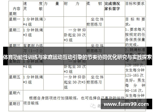 体育功能性训练与家庭运动互动引擎的节奏协同优化研究与实践探索